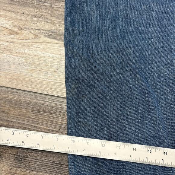 Levis 505 Mid Wash Blue Mens 38x32 Regular Fit Straight Leg Denim Jeans Red Tab - Picture 14 of 14